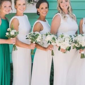 Katie May cowl back crepe gown